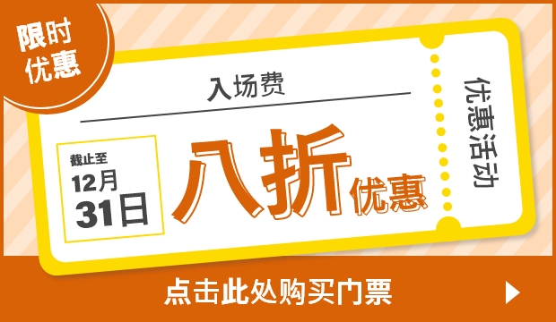 限时优惠 入场费 截止至12月31日 八折优惠