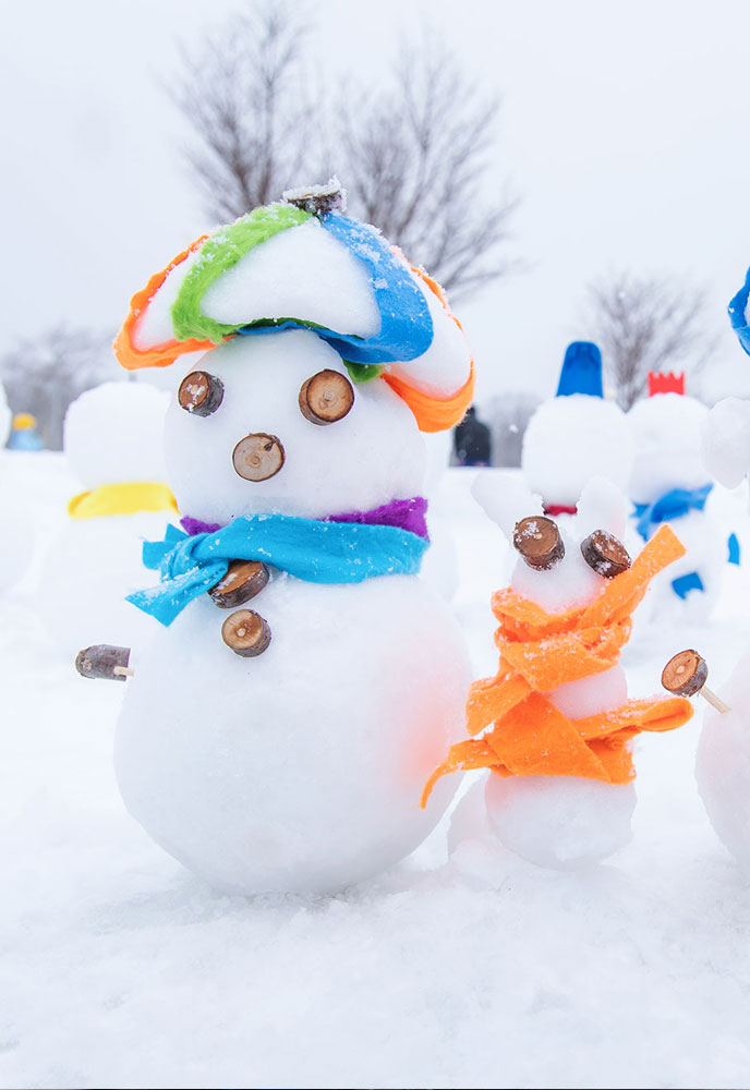 ミニ雪だるま作り